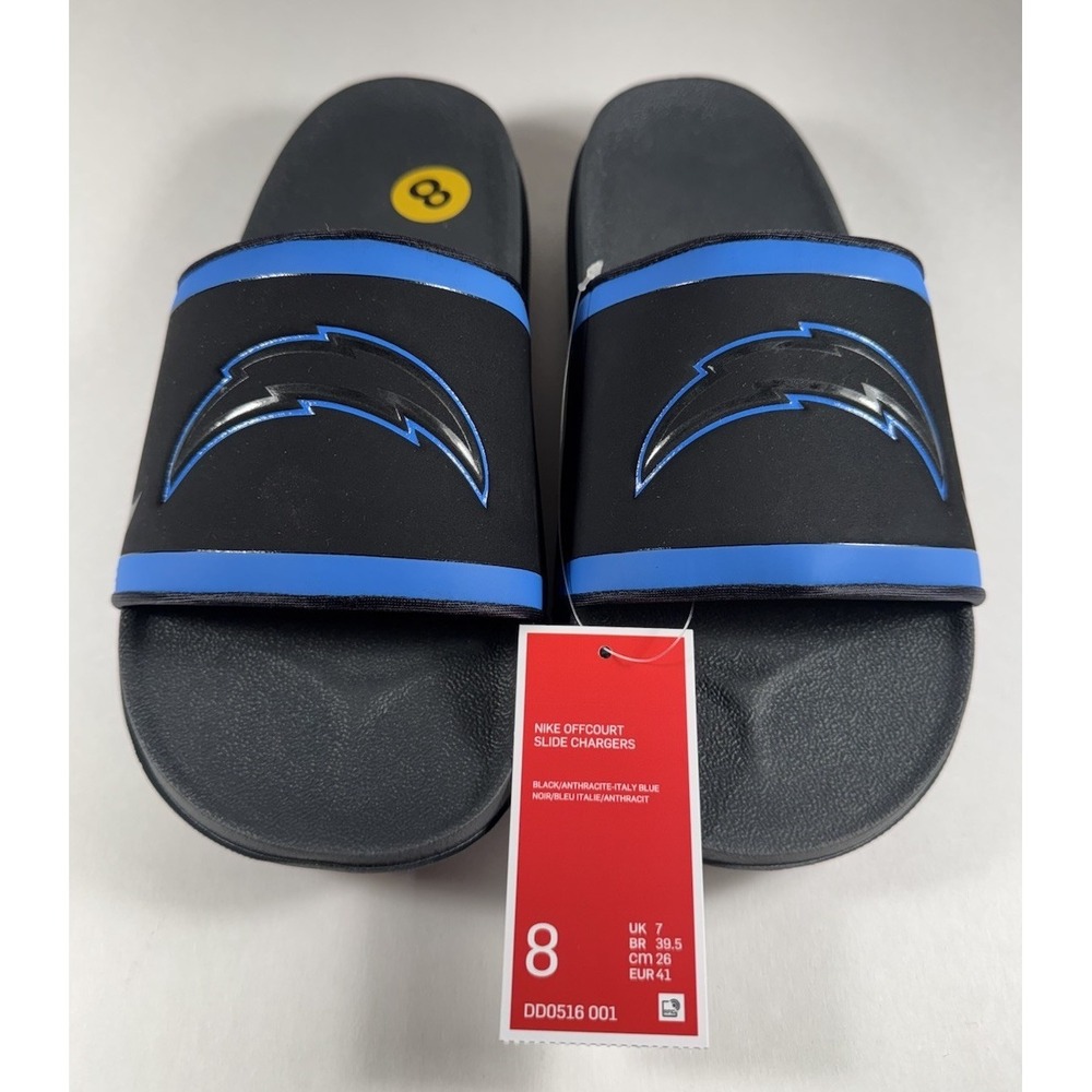NIKE‎ Offcourt LA Chargers NFL Slides Sandals Black Women's 9.5 *NEW* DD0516-001